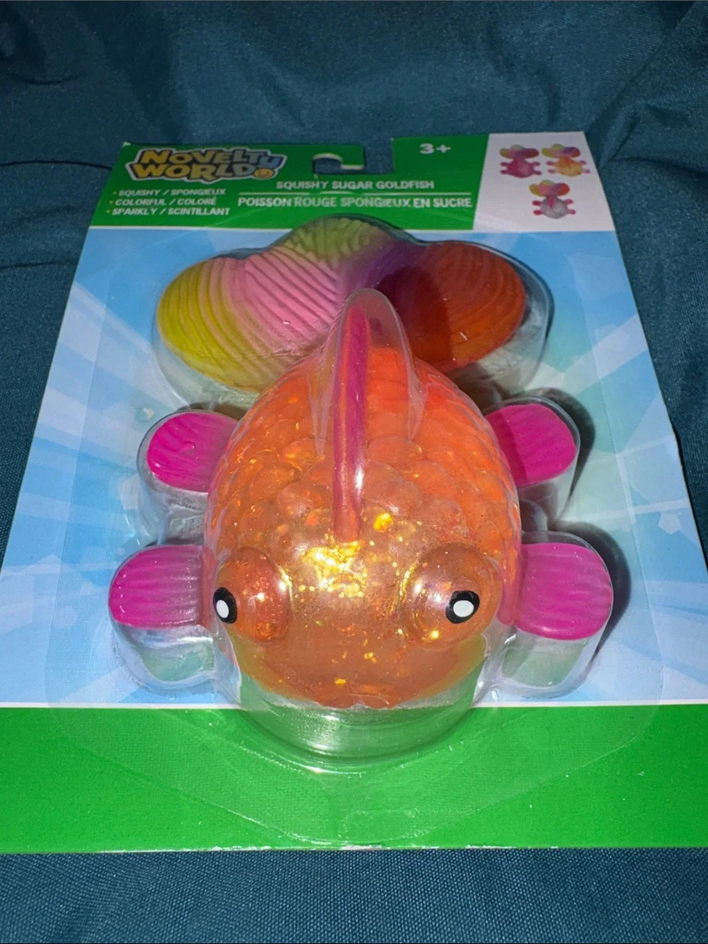 Novelty World - Orange & Pink Squishy Sugar Goldfish Toy